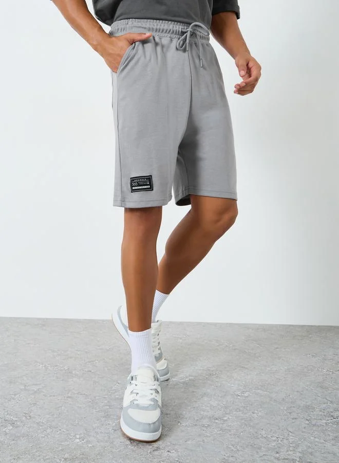 Styli  Men Grey Oversized Shorts with Drawstring for Men | Best Price UAE